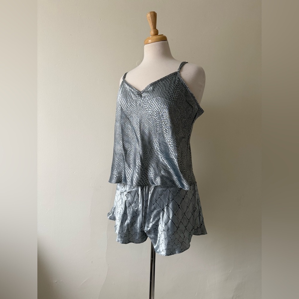 Vintage Victoria’s Secret Satin Cami & Shorts Set • Silver Snake Print BNWT